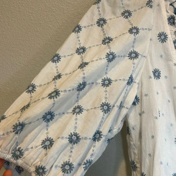 Sezane Blue and White Floral Blouse - Picture 2 of 7